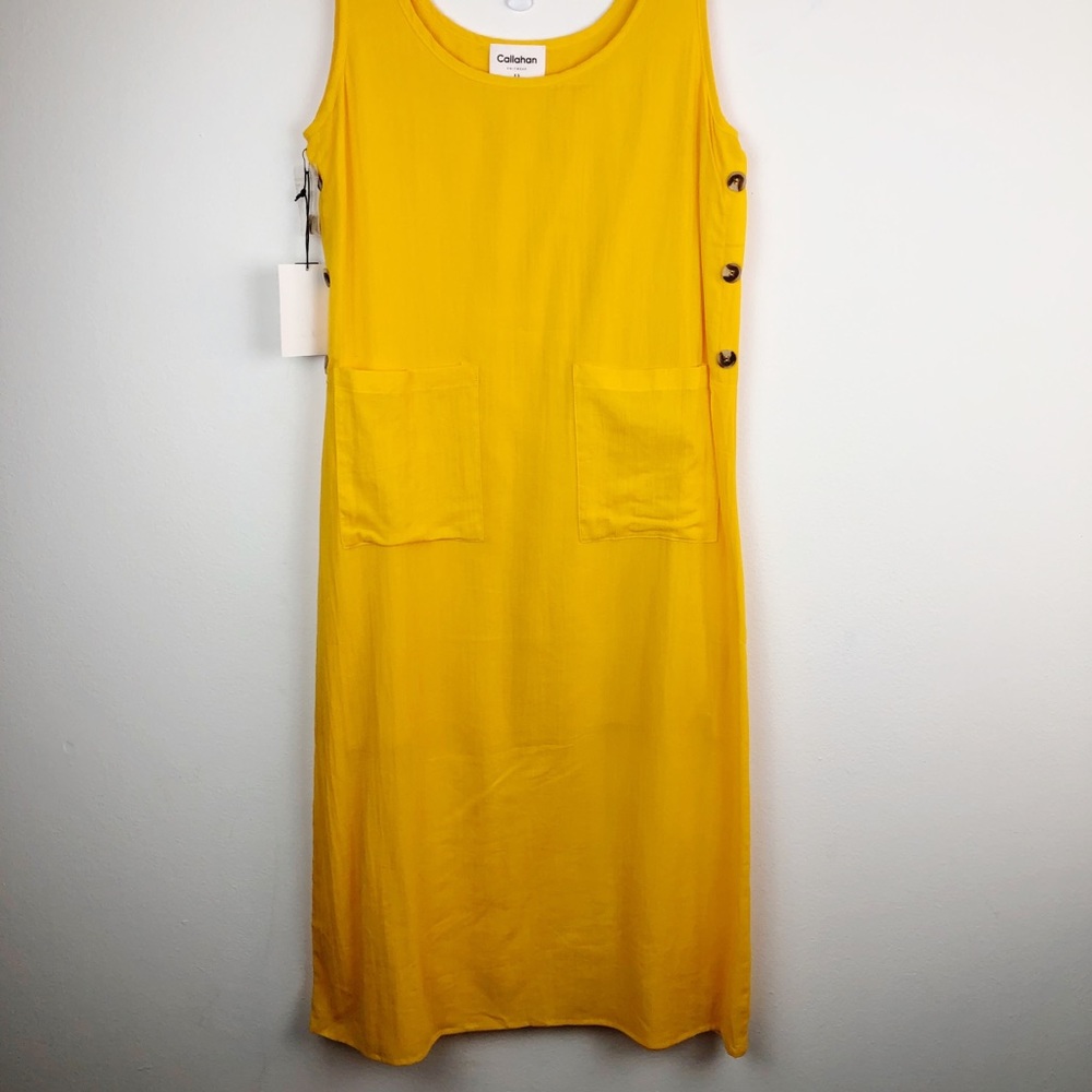 NWT Callahan Knitwear Sleeveless Pippa Dress XS Designed in LA Bright Yellow